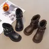 Botas para Niña Botas Martin 2026 Otoño Zapatos Infantiles Niños Zapatos de Algodón con Felpa Negra Botas Cortas Botas de Nieve Cálidas Botas de Media Caña