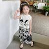 Conjunto de Pantalones con Estampado Completo de Conejo para Niñas 2026 Verano Nuevo Elegante Moderno Ropa Infantil Informal Conjunto de Dos Piezas para Bebés Niñas
