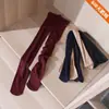 Medias de terciopelo de grosor medio 80D para principios de otoño, antienganches, medias largas térmicas para la parte inferior, de cintura alta para mujer