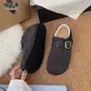 Zapatos Birkenstock Auténticos de Cuero con Tacón Oculto Totalmente Cerrados para Mujer 2026 Otoño/Invierno Nuevo Estilo Mocasines Cálidos de Terciopelo Slip-on Zapatos de Vestir