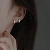 Anel Meio Anel Coreano de Prata S925 com Zircônia Diamante Brinco de Orelha chic Brinco de Orelha Para Usar no Escritório Brincos Exquisitos Micro-incrustados