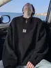 Moletom Casual Americano Estilo Simples Oversize Tendência Marca Estampada Gola Redonda Masculino Jovem Solto Versátil Top