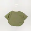 Nueva Camiseta de Verano Estilo Coreano para Niños, Sencilla, de Algodón Puro, Transpirable, para Niños y Niñas, Tops de Manga Corta y Camisetas Básicas Frescas de Cerámica de Hielo