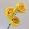 Rosas búlgaras de 3 cabezas para arreglos florales de boda, paredes de flores de suelo, decoraciones de pasillo, mar de flores en cascada, decoración suave y arreglos florales