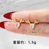 Populares Aretes de Ciervo con Circonita Estilo Lujo Ligero para Mujer, Aretes de Astas de Oro de Arena Vietnamita, Joyería de Alta Gama Transfronteriza de Larga Duración