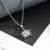 Collar de Acero de Titanio Estrella para Mujer con Colgante de Copo de Nieve de Zirconia Cristal, Clavícula Incrustada con Diamantes, Collar de Cadena de Hueso de Serpiente, Collar de Copo de Nieve