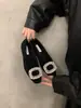 Zapatos de tacón bajo de pedrería estilo francés para mujer, Zapatos Mary Jane de tacón grueso con forro de felpa, Mocasines cálidos para Primavera, Otoño e Invierno 2025
