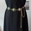 Cadena de Cintura Transfronteriza para Mujer Cinturón Decorativo Delgado Simple y Versátil Vestido Cadena de Hierro Estilo Étnico Plateado Cinturón de Moda para Falda