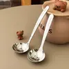 Familia de Osos Acero Inoxidable 316 Olla Caliente Cuchara Hogar Cocina Especial Mango Largo Cuchara para Sopa Resistente a Altas Temperaturas Profundización Concha para Sopa
