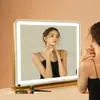 Espejo LED para maquillaje, espejo de tocador de escritorio, fuente de luz giratoria de tres colores, espejo inteligente de alta definición con luz de relleno