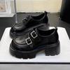 Zapatos de Cuero Pequeños Versátiles, Zapatos Antideslizantes, Mary Janes para Exteriores, Vestido Elegante de Primavera de Doble Botonadura 2024