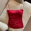 Comércio Exterior Transfronteiriço Atacado Verão Spice Girls Desejo Puro Camisola Plissada Feminina Alça Fina Sem Mangas Jaqueta Interna