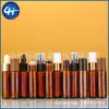 Atacado Transfronteiriço Frasco Roll-on Graduado Marrom de 10ml, Frasco Roll-on para Óleo Essencial, Frasco Dispenser Roll-on de Vidro Marrom à Prova de Luz