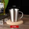 Taza de Acero Inoxidable Amazon 304 de Doble Capa Martillada Diamante con Asa, Acabado Recto Arenado, Taza Aislada para Cerveza y Café
