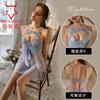 Meiliiko Sexy Escote Profundo Pura Pasión Falda Corta Corte Fluido Encaje Tirantes Espalda Descubierta Encaje Sexy Camisón 2258