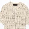 Comercio Exterior Transfronterizo Ropa de Mujer 2025 Nuevo Verano Estilo Europeo y Americano Moda Simple Chaqueta de Punto Calado 8082001