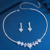 Nuevos pendientes con borlas de mariposa y circonitas ultra brillantes, collar elegante a la moda, cadena de clavícula, accesorios de boda de alta gama.