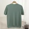 Camiseta Básica de Lana de Manga Corta para Hombre Otoño e Invierno Cuello Redondo Lana Media Manga Transfronteriza Tallas Grandes Suéter de Alta Gama para Hombre