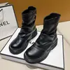 Botines de Plataforma para Mujer 2025 Nuevos Otoño Invierno Maillard Retro Botas Negras para Pantalón Estilo Callejero Estilo Británico Botas de Moda