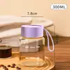 Taza de Leche, Vidrio Resistente a Altas Temperaturas, Portátil para Estudiantes, Taza para Leche de Soya Apta para Microondas, Taza Doméstica con Tapa, Taza Graduada, Botella de Agua Sellada