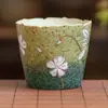 Taza de Té de Cerámica Roja Pedernal Hoja Verde Taza Maestra de Té Hogar Beber Té Juego de Té Kung Fu Taza Individual de Loto Pintada a Mano