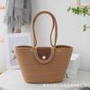Xiaohongshu mismo estilo bolso de mano tejido con cubierta de cuerda de algodón simple para compras que combina con todo bolso de axila bolso tote de cuerda de algodón