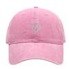 Boné de beisebol rosa lavado transfronteiriço 2025 Amor bordado Boné feminino versátil Estilo coreano Rosto pequeno Chapéu de copa mole