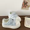 Zapatos Blancos con Velcro Estampado de Gato para Niñas, Zapatos de Plataforma con Suela Gruesa para Aumentar la Altura, Zapatos sin Cordones para Estudiantes, Tenis Versátiles para Niños