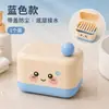 Jabonera de doble capa con drenaje para baño del hogar, jabonera linda, caja de almacenamiento de jabón portátil con tapa para dormitorio de estudiante