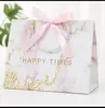 Bolsas de Regalo Degradadas Bicolor Estilo Ins, Bolsas Tote para Tiendas de Ropa, Bolsas de Empaque Listas para Usar, Lazos de Cinta, Bolsos de Mano para Bodas