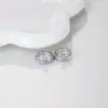 Puños de Oreja de Doble Fila con Circonita Arcoíris en Forma de T Estilo Lujo Ligero, Aretes para el Trabajo con un Toque de Gama Alta de Nicho, Modernos y Elegantes, Más Vendidos