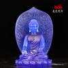 Com base de 31,5 cm de alta esmalte colorido cinco quadrados Buda Buda Buda Amitabha Buda Piluchana Buda ornamentos Buda Buda