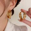 Corea del Sur Temperamento Simple Exagerado Distorsionado Metal Arete Popular en Internet Moda Nicho Diseño Retro Aretes de Alta Gama