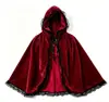 Capa de cosplay de Halloween, capa de estilo oscuro, capa con capucha navideña de Caperucita Roja para cosplay de rol de anime europeo y americano