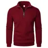 Sudadera casual de media cremallera con cuello alto, transfronteriza, moderna, simple, holgada, talla grande, sudadera de forro polar para hombre de Amazon