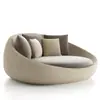 Muebles de Ocio para Exteriores Estilo Nórdico Patio Playa Marina Tumbona Cama Tumbona para Piscina Resort Sofá de Ratán para Exteriores