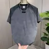 Camiseta de manga corta de verano para hombre, nueva y moderna, con bloques de color y diseño tie-dye, popular en línea