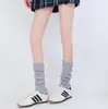 Calcetines de punto al por mayor con vuelta y borde de madera, manga para calcetín, calcetines de tubo largo para mujer, calcetines de felpa cálidos de otoño e invierno, nuevos