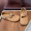 2026 Primavera/Outono Novo Retro Francês Bico Aberto Confortável Solado Macio Sandália Birkenstock Mary Jane Moda Sapatos Individuais Femininos