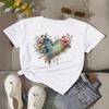 Camiseta de Manga Corta Premade Transfronteriza 2025 Verano Europeo y Americano Nueva Moda para Mujer Ropa Casual para el Hogar y el Trabajo Versátil Cuello Redondo