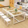 Mesa de pintura em vidro para estudantes, mesa de arte, mesa e cadeira para aulas de reforço e treinamento, mesa de desenho para jardim de infância de caligrafia artesanal