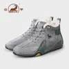 Calçados Casuais Gorilla para Homens 2026 Novo Estilo de Inverno com Forro de Lã, Botas de Neve Masculinas de Couro Genuíno, Sapatos Masculinos de Cano Alto Quentes