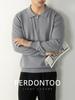 [Estilo Old Money Urbano] Lã Modal Quente e Macio Tricô de Gola Lapela com Zíper Parcial Masculino Tricô Quente Outono e Inverno