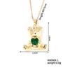 Collar Moxi para Mujer Zirconia Sin Color Colgante Oso de Amor Colgante Moda Ins Cadena de Clavícula Candado de Alta Gama Cadena