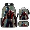 Mochila escolar periférica de Spider-Man para niños y estudiantes de entrega rápida transfronteriza, mochila de hombro, juego de tres piezas