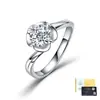 Anillo de Plata de Ley S925 con Moissanita Diseño de Flor Joyería para Manos Moda Lujo Ligero Sensación de Gama Alta Anillo de Plata Viaje Diario