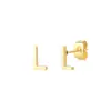 Pendientes de Acero de Titanio de 26 Letras Inglesas, Simples y de Alta Gama, Chapados en Oro de 18 Quilates, Estilo Ins, Pendientes Creativos de Nicho, Pendientes Personalizados
