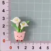 Flores en Maceta de Dibujos Animados Accesorios de Resina Joyería Hecha a Mano DIY Pegamento de Crema Pinzas para el Cabello Gomitas para el Cabello Accesorios Colgantes