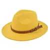 Chapéu Jazz Retrô Cinto de Camurça Fedora de Lã Chapéu de Cowboy Chapéu Vintage de Feltro Falso Lã Chapéu de Aba Reta Bf150