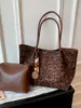 Bolsa Tote Estampa de Leopardo Feminina 2026 Nova Grande Capacidade para o Trabalho Bolsa de Ombro Estilo Coreano Moda Bolsa de Mão Versátil Tendência
